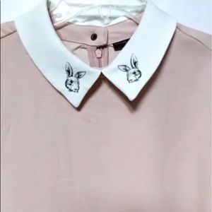 Elegant Pink Dress with Embroidered Collar